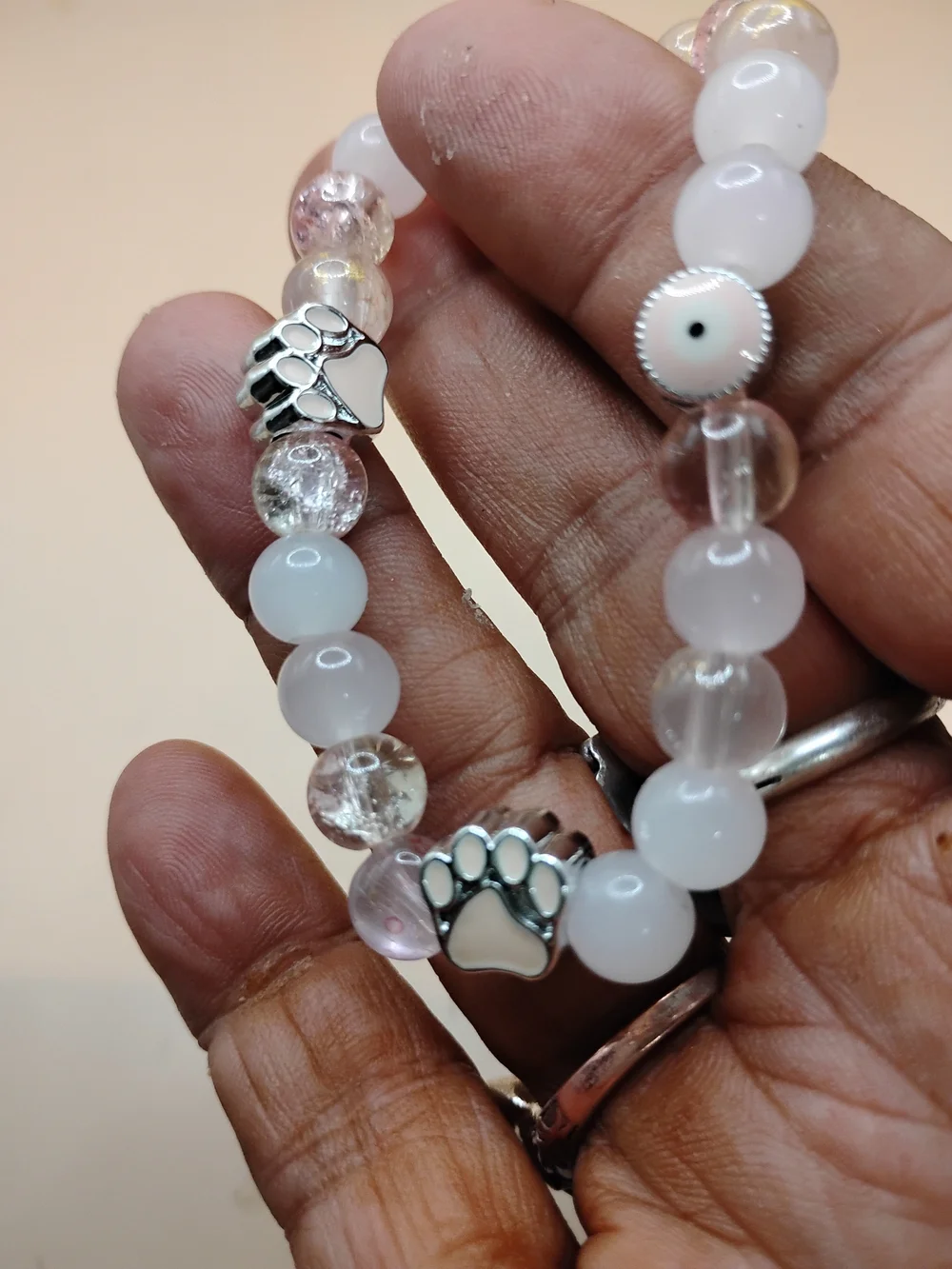 Pink Paws Protection Cat Bracelet — Pink